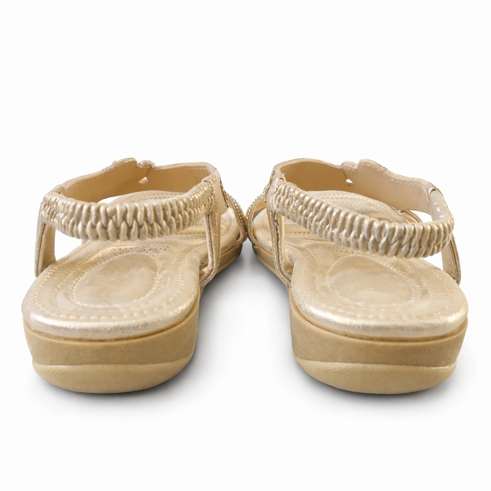 Gold Rhinestone Embellished Slingback Sandals | Size US 10 (EU 41) New with box - Picture 8 of 11